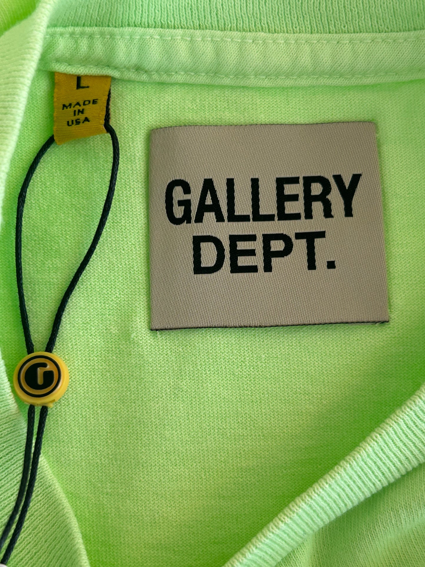 Gallery Dept Lime Green & Black Souvenir Logo T-Shirt