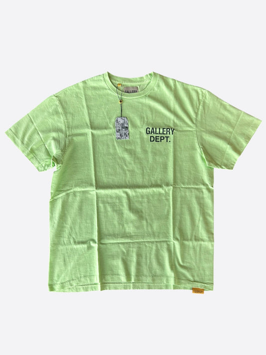 Gallery Dept Lime Green & Black Souvenir Logo T-Shirt