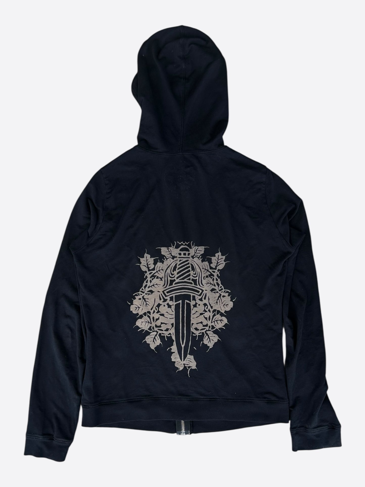 Chrome Hearts Black & White Vine Dagger Logo Hoodie
