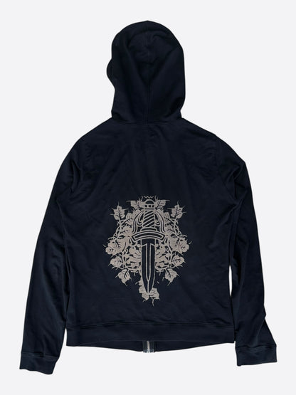 Chrome Hearts Black & White Vine Dagger Logo Hoodie
