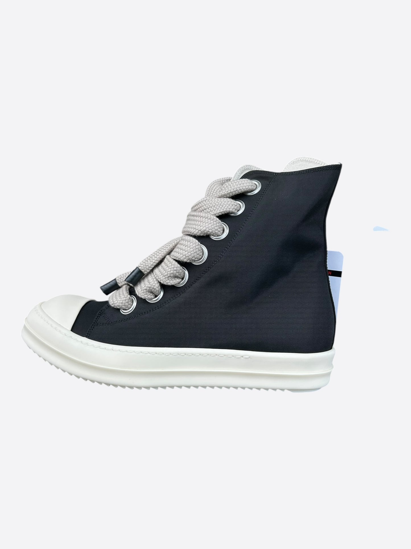 Rick Owens Black & White Jumbo Lace High Top Sneakers