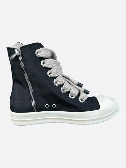 Rick Owens Black & White Jumbo Lace High Top Sneakers
