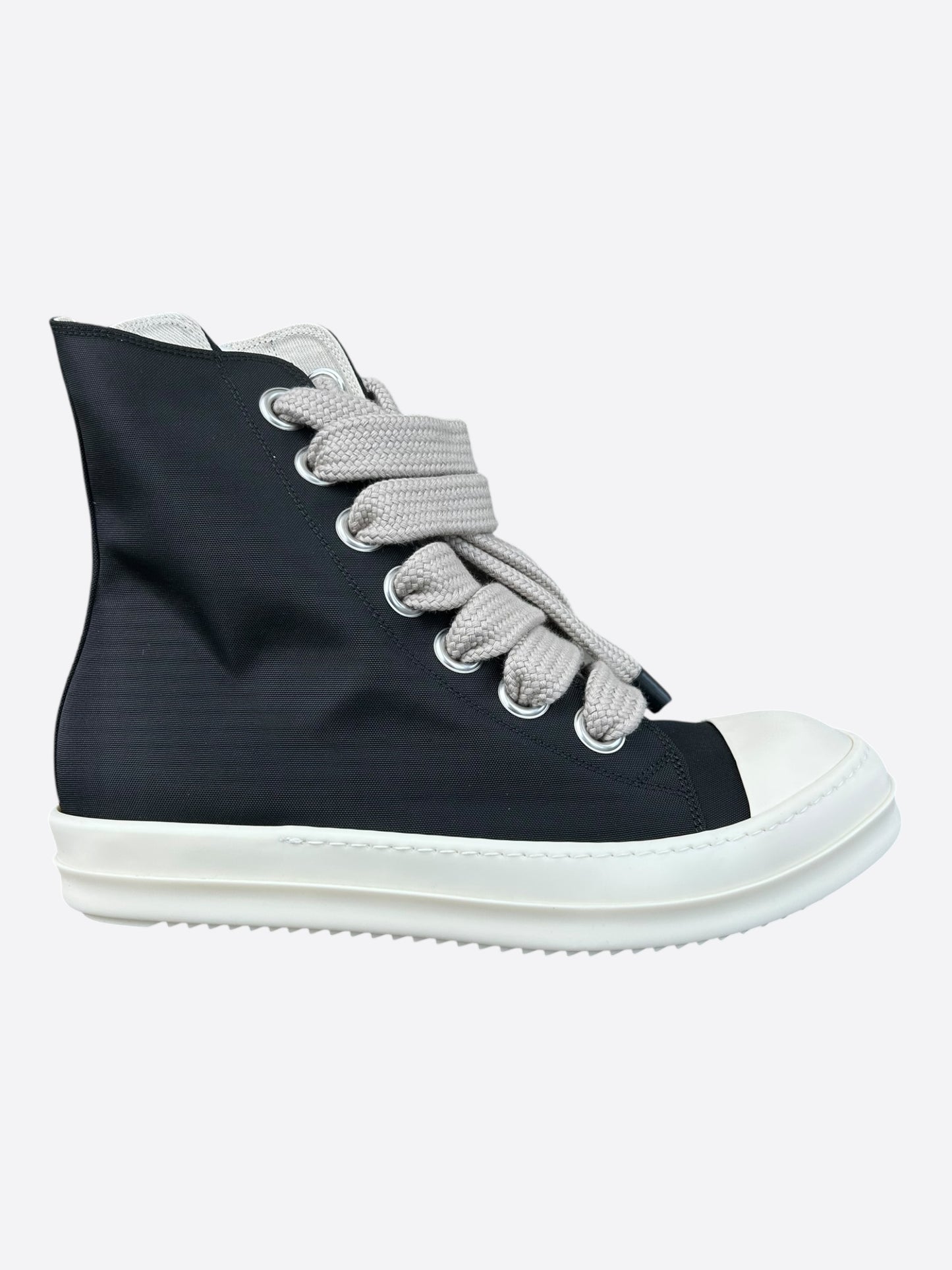 Rick Owens Black & White Jumbo Lace High Top Sneakers