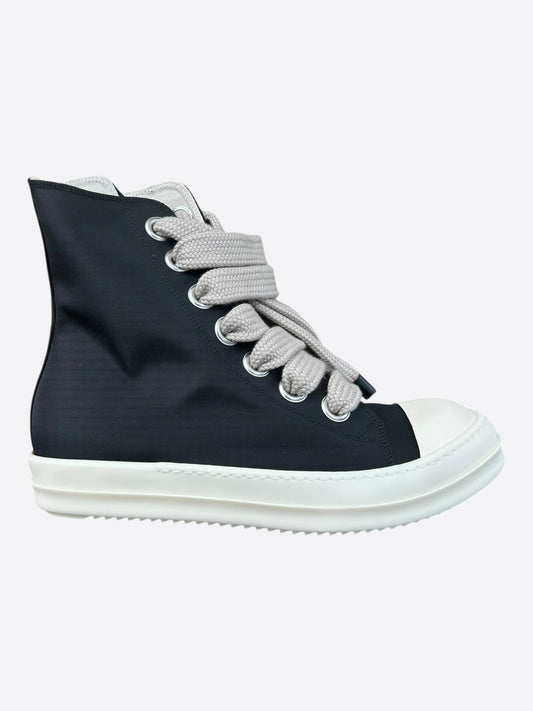 Rick Owens Black & White Jumbo Lace High Top Sneakers