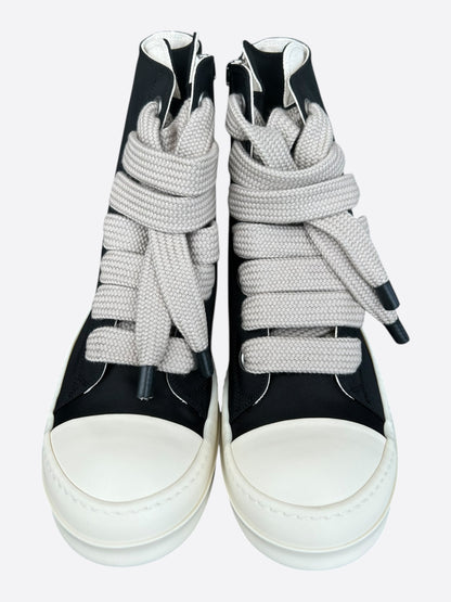 Rick Owens Black & White Jumbo Lace High Top Sneakers
