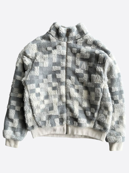 Louis Vuitton White & Grey Damoflage Fleece Jacket