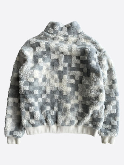 Louis Vuitton White & Grey Damoflage Fleece Jacket