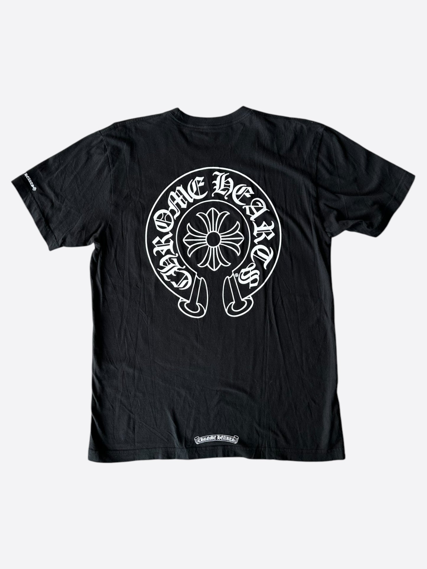 Chrome Hearts Black & White Horseshoe Logo T-Shirt