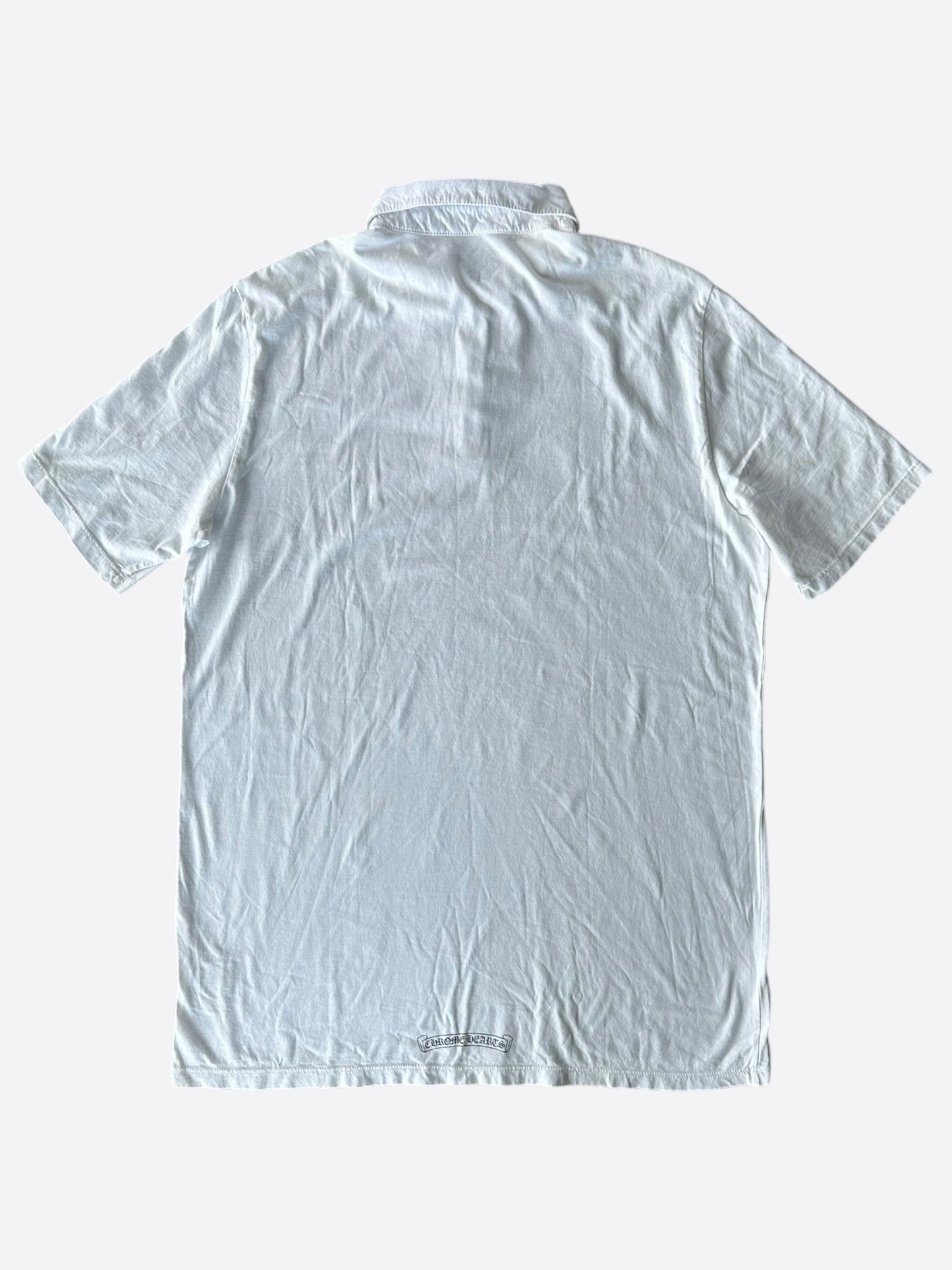Chrome Hearts White & Black Horseshoe Logo Polo T-Shirt