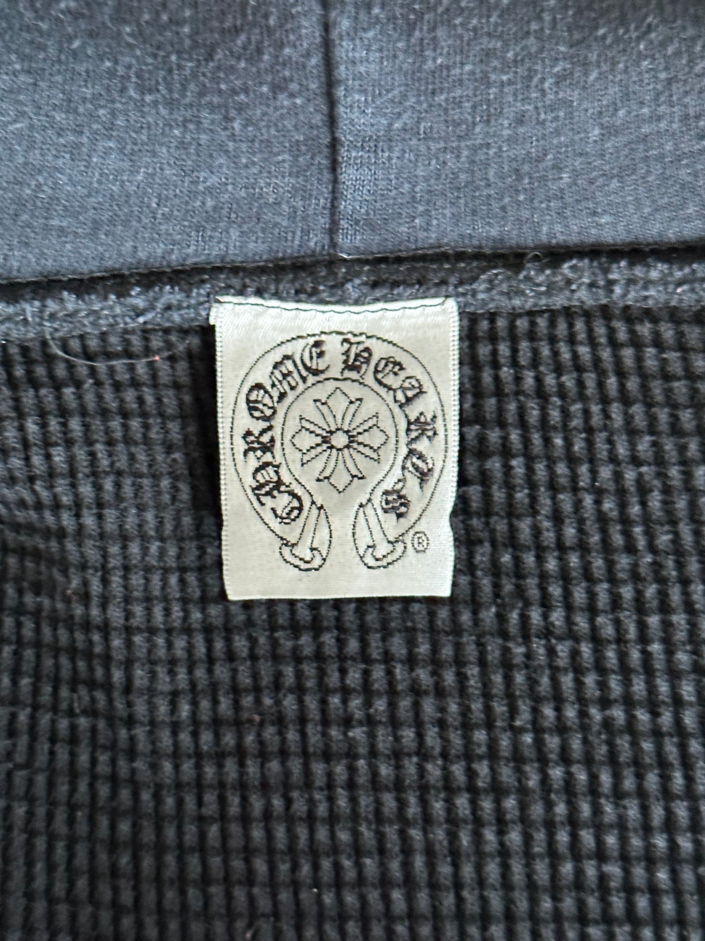 Chrome Hearts Black & White Thermal Horseshoe Logo Hoodie