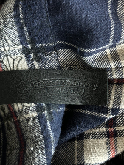 Chrome Hearts Blue Cross Patch Jacquard Button Up Shirt