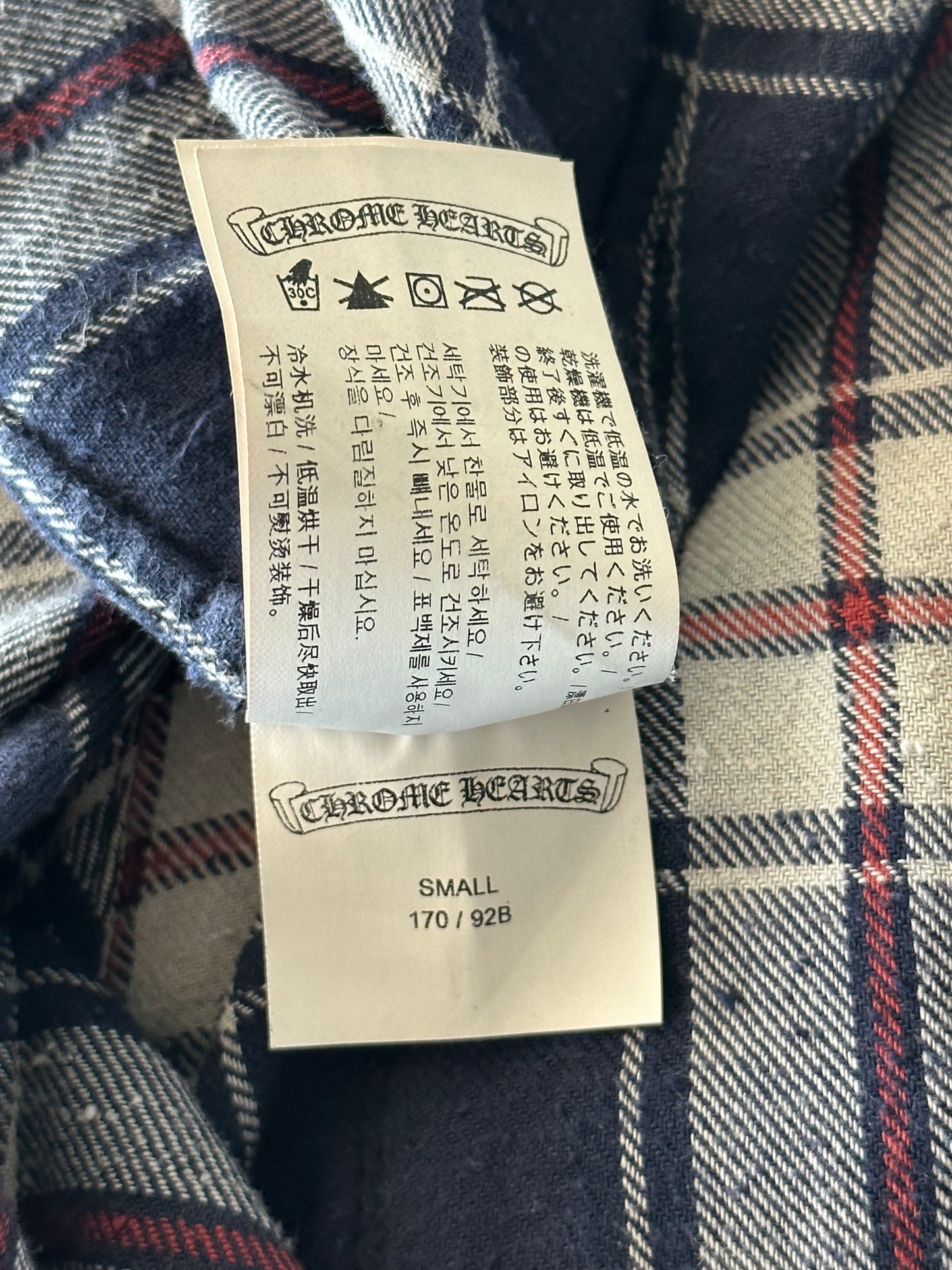 Chrome Hearts Blue Cross Patch Jacquard Button Up Shirt