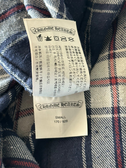Chrome Hearts Blue Cross Patch Jacquard Button Up Shirt