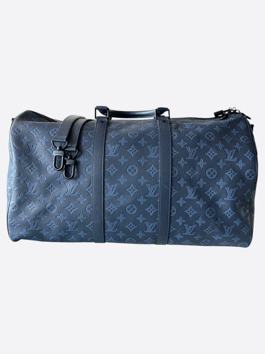 Louis Vuitton Blue Shadow Monogram Keepall 50