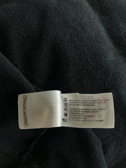 Chrome Hearts Black & White Cross Jacquard Horseshoe Logo Zip Hoodie