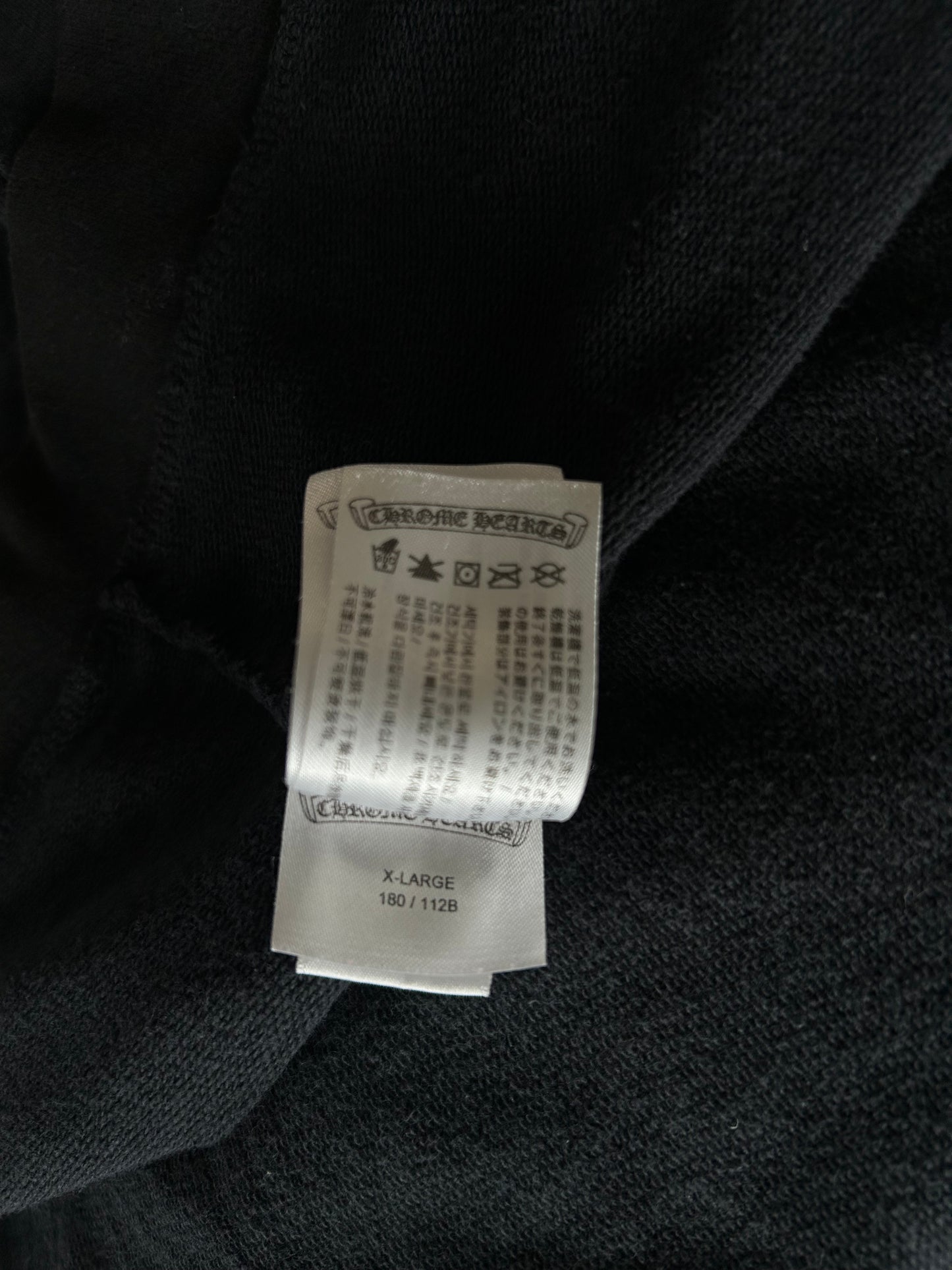 Chrome Hearts Black & White Cross Jacquard Horseshoe Logo Zip Hoodie