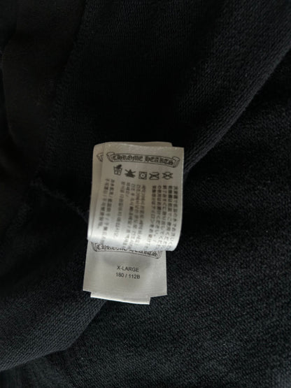Chrome Hearts Black & White Cross Jacquard Horseshoe Logo Zip Hoodie