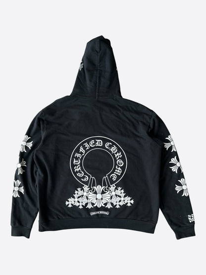 Chrome Hearts Drake Black & White Certified Horseshoe Logo Hoodie