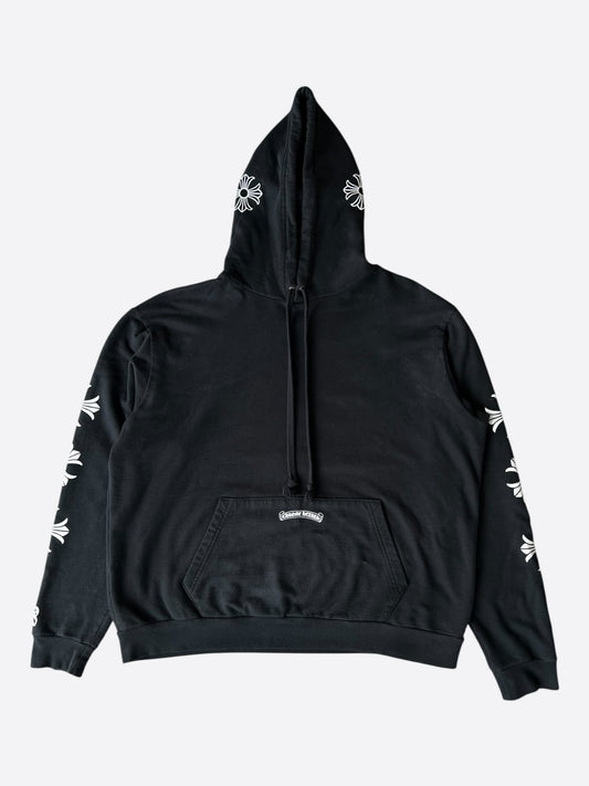 Chrome Hearts Drake Black & White Certified Horseshoe Logo Hoodie