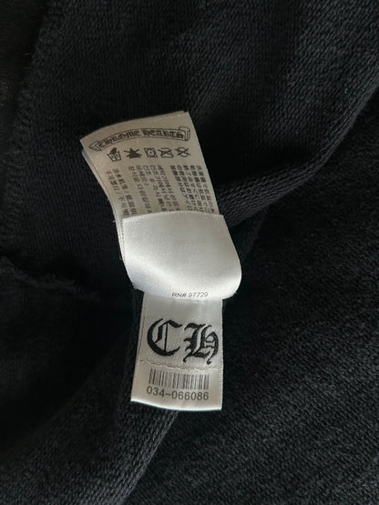 Chrome Hearts Black & White Cross Jacquard Horseshoe Logo Zip Hoodie