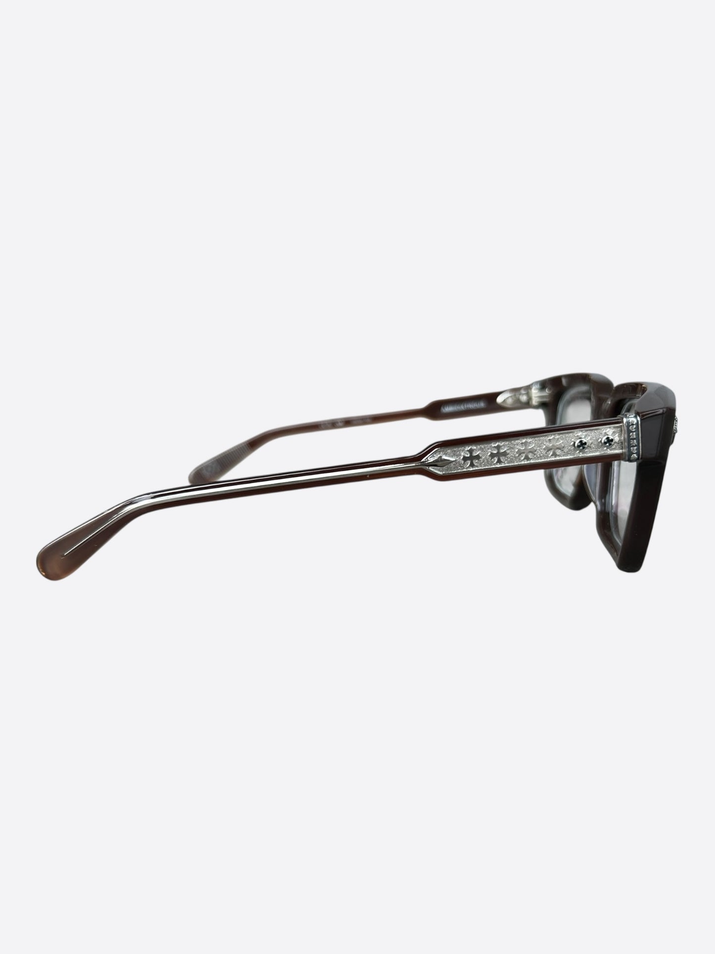 Chrome Hearts Brown & Silver Ambidixtrous Glasses