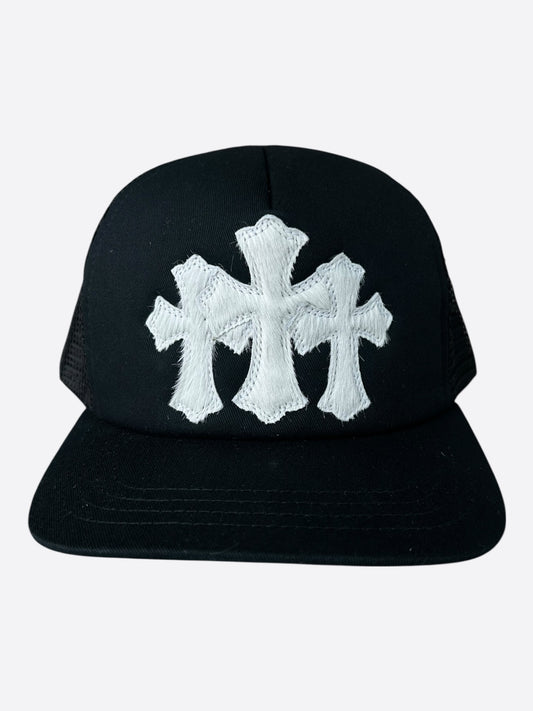 Chrome Hearts Black & White Cross Patch Hat