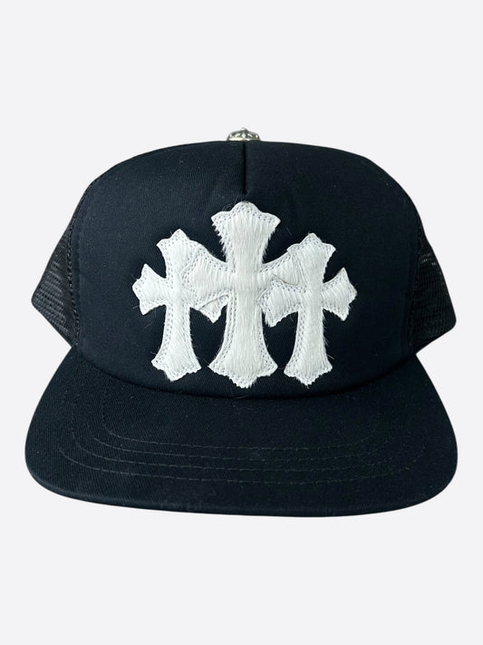Chrome Hearts Black & White Cross Patch Hat