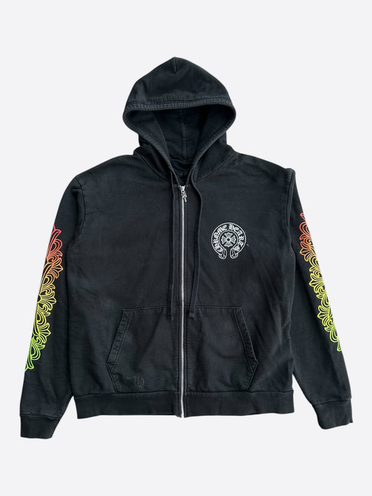 Chrome Hearts Black Gradient Circle Logo Zip Hoodie