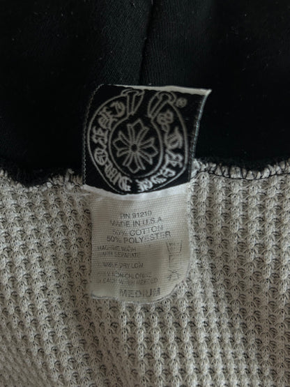 Chrome Hearts Black Horseshoe Logo Thermal Zip Up Hoodie
