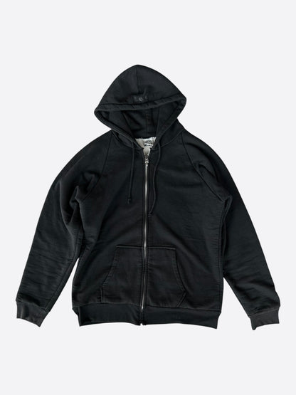 Chrome Hearts Black Horseshoe Logo Thermal Zip Up Hoodie