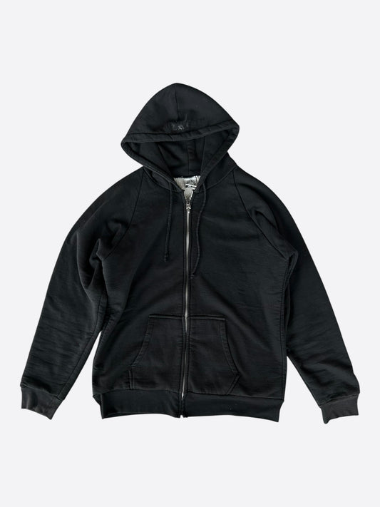 Chrome Hearts Black Horseshoe Logo Thermal Zip Up Hoodie