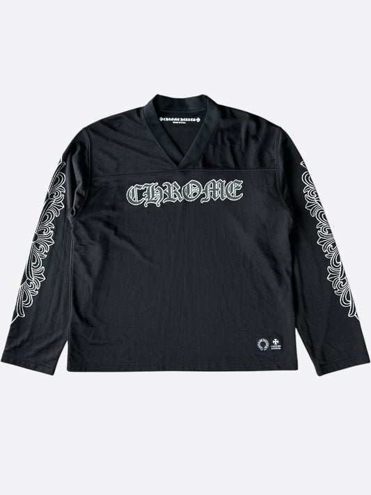 Chrome Hearts Black & White Floral Nylon Mesh Longsleeve Jersey