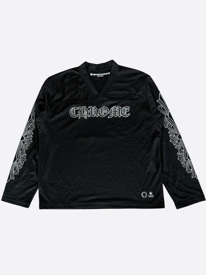 Chrome Hearts Black & White Floral Nylon Mesh Longsleeve Jersey