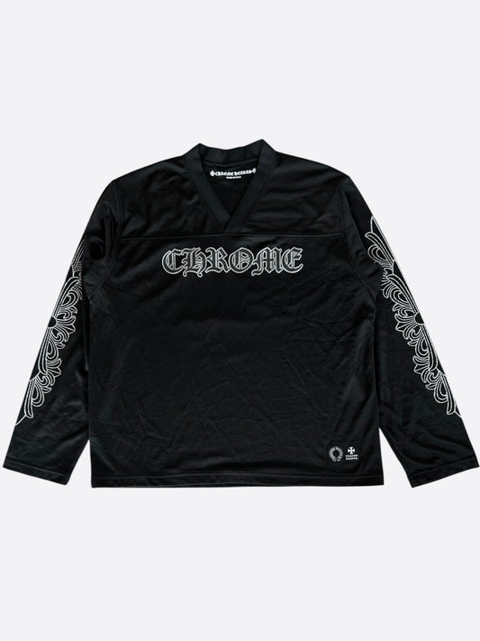 Chrome Hearts Black & White Floral Nylon Mesh Longsleeve Jersey