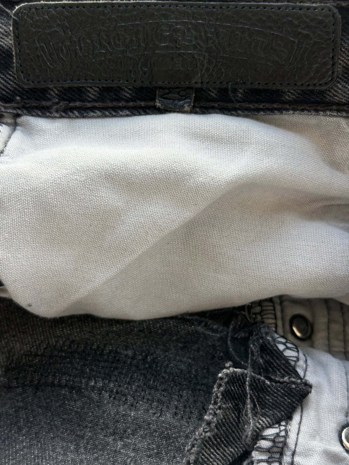 Chrome Hearts Levis Grey & Black Cross Patch Jeans