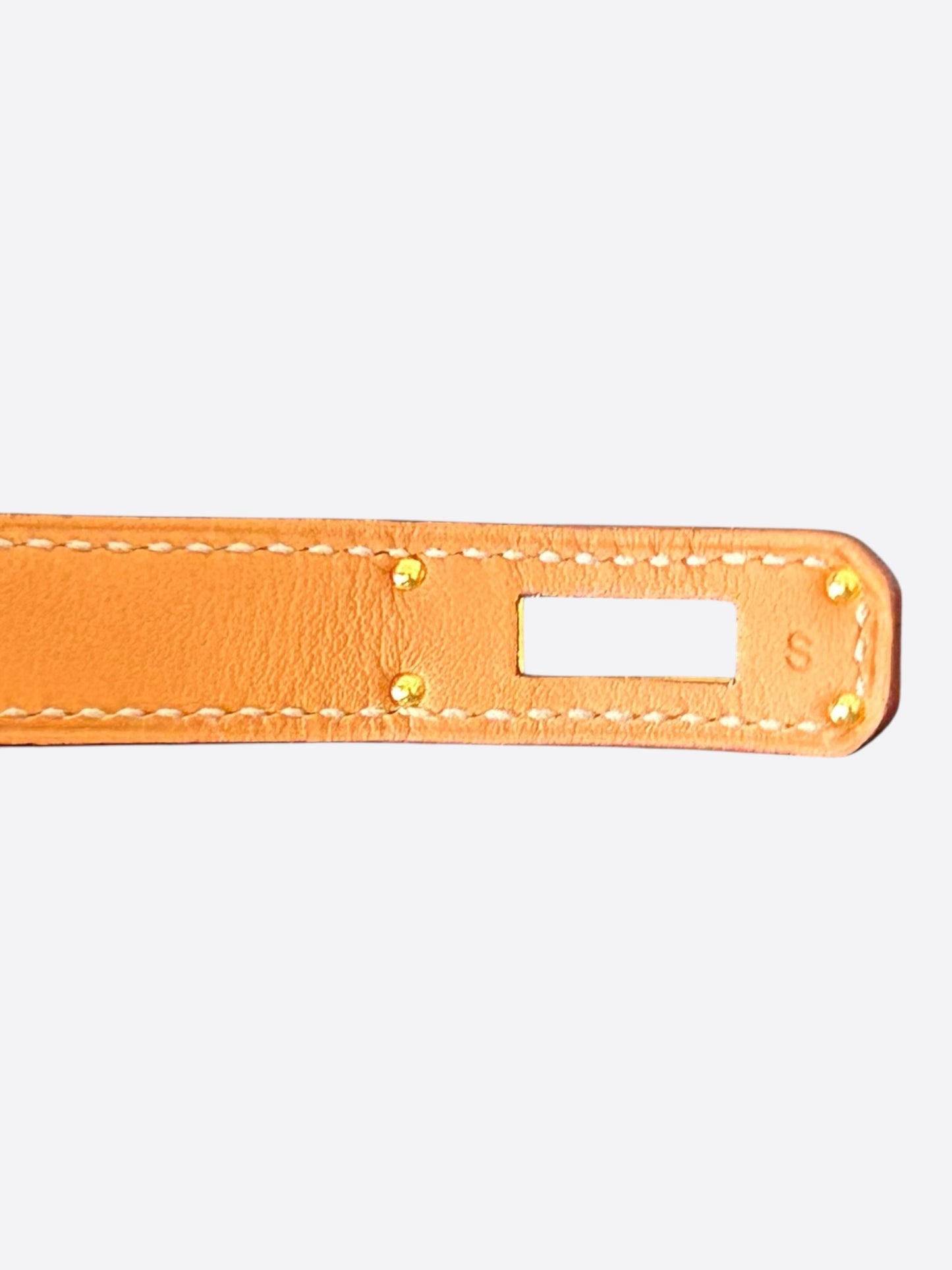 Hermes Orange Swift & Gold Hardware Kelly Double Tour Bracelet