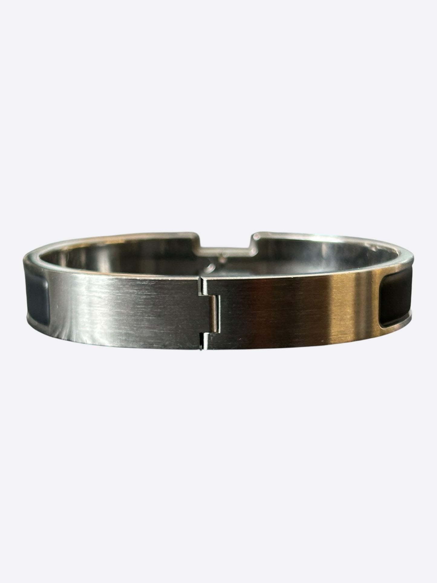 Hermes Palladium & Black Clic Clac H Bracelet