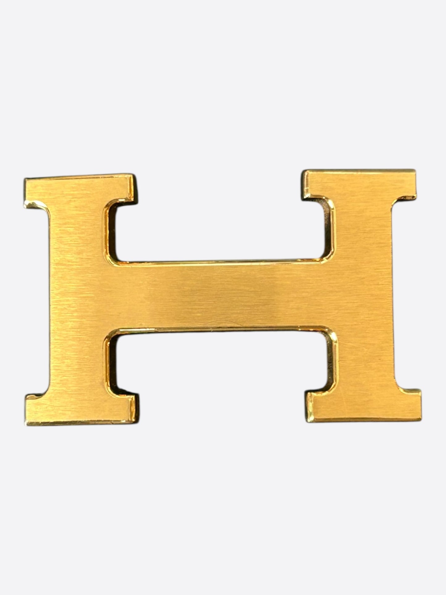 Hermes Brushed Gold H Belt Buckle