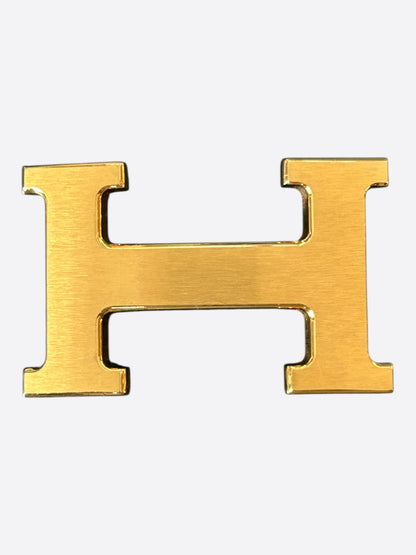 Hermes Brushed Gold H Belt Buckle
