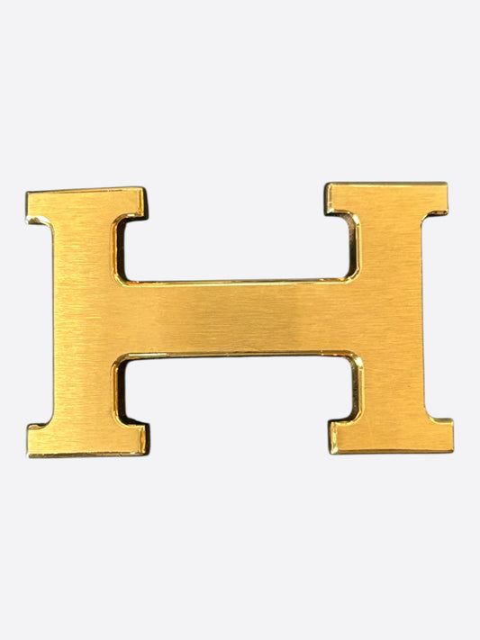 Hermes Brushed Gold H Belt Buckle