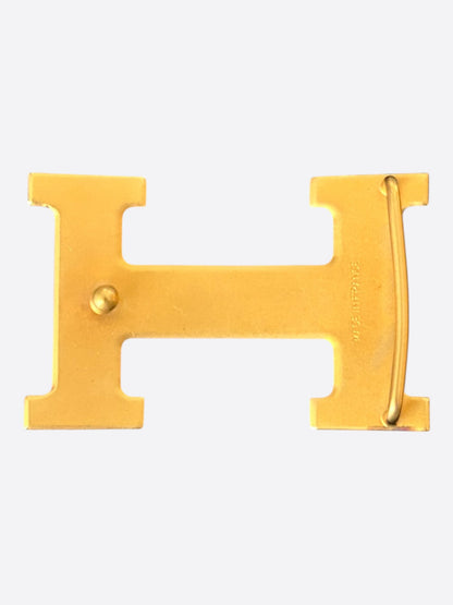 Hermes Brushed Gold H Belt Buckle