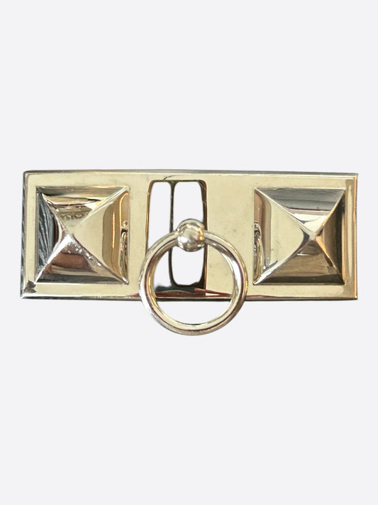 Hermes Palladium Collier De Chien Belt Buckle