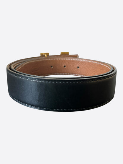 Hermes Black & Brown Gold Reversible H Belt