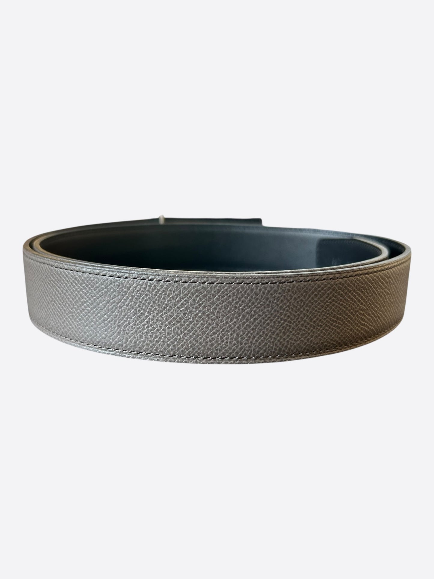 Hermes Grey & Black Palladium Reversible H Belt