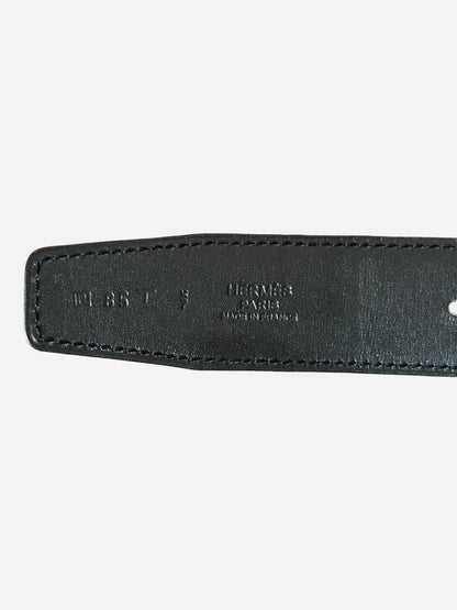Hermes Grey & Black Palladium Reversible H Belt