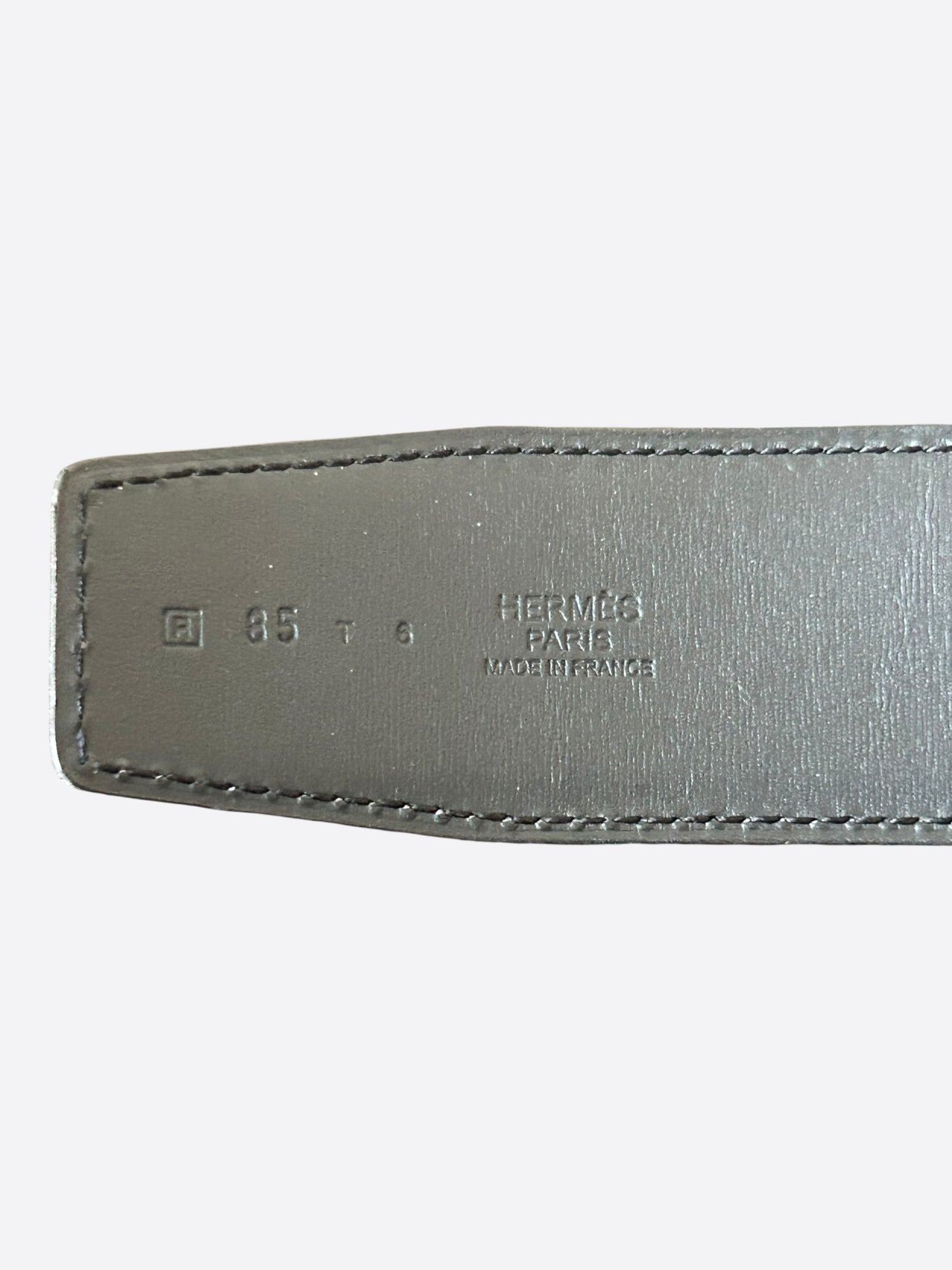Hermes White & Black Palladium Reversible H Belt