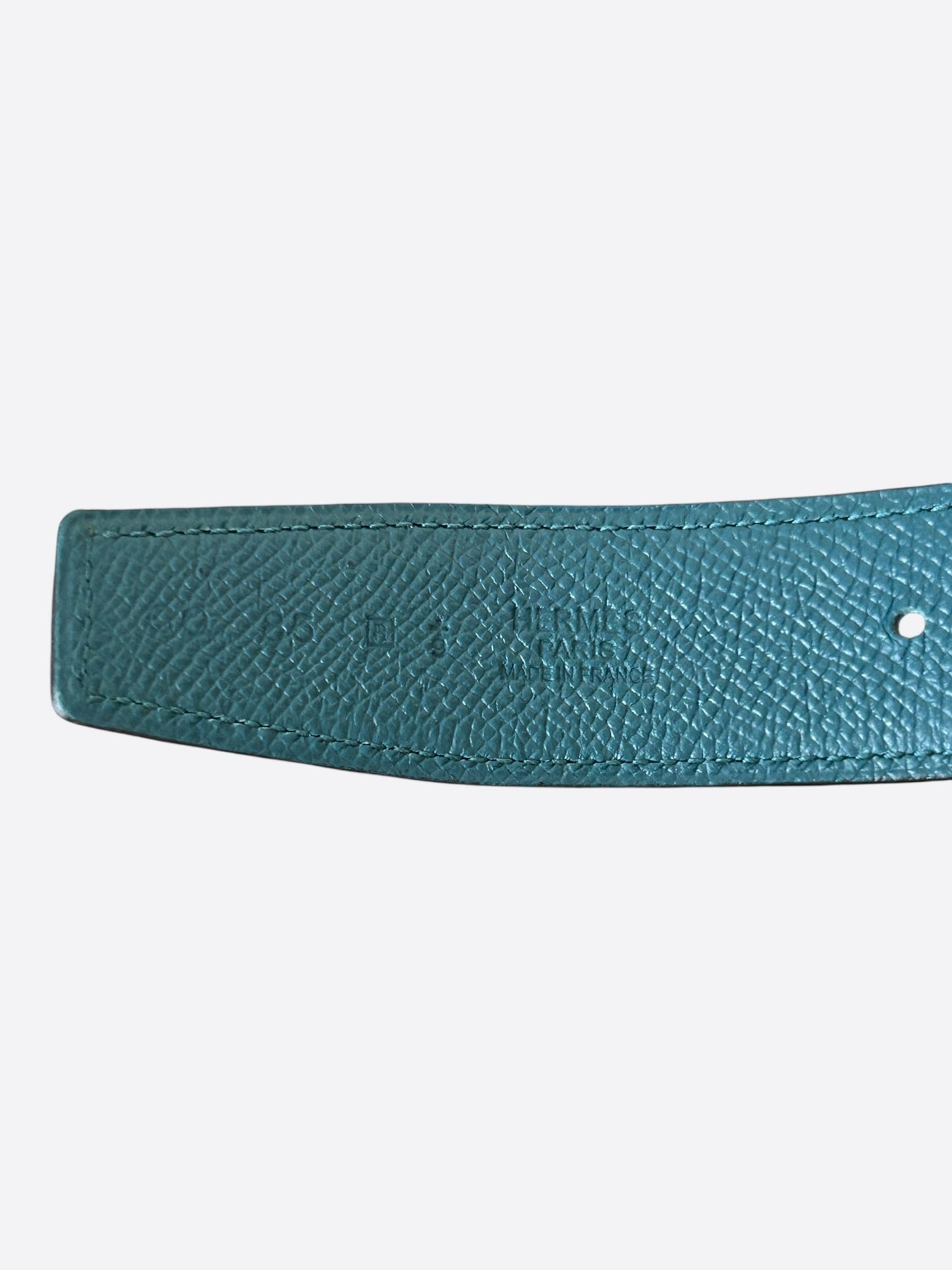Hermes Blue & Turquoise Palladium H Reversible Belt