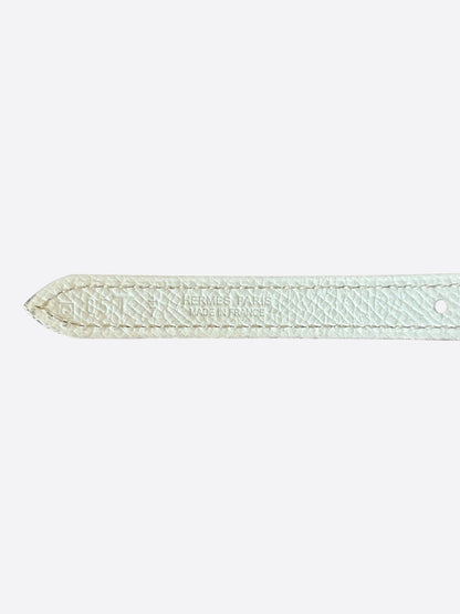 Hermes Blue & White Rose Gold Mini Constance Belt