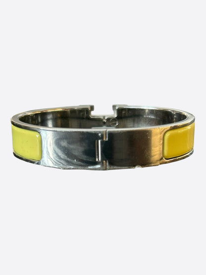 Hermes Palladium & Yellow Clic Clac H Bracelet