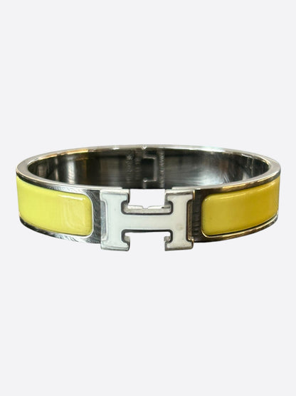 Hermes Palladium & Yellow Clic Clac H Bracelet